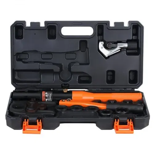 VEVOR Hydraulisches Rohr-Crimpwerkzeug für Kupferrohrverbindungen, Presszange mit V12, V15, V18, V22, V28 Schnellwechselbacken, 360° drehbares Pressset für T-Verbindungen auf engstem Raum, hydraulisch angetrieben – Bild 9
