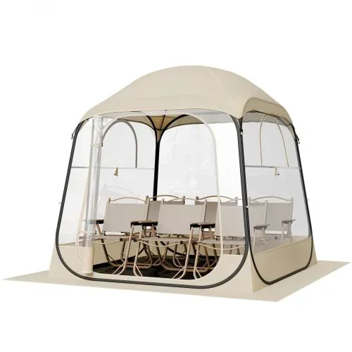 VEVOR Transparentes Zelt, 183x183x195 cm, Pop-up-Zelt für 5–6 Personen, Sportzelt mit Bodenmatte & oberer Abdeckung, Outdoor-Bubble-Zelt, Campingunterstand für Veranstaltungen, Angeln, Jubeln – Bild 8