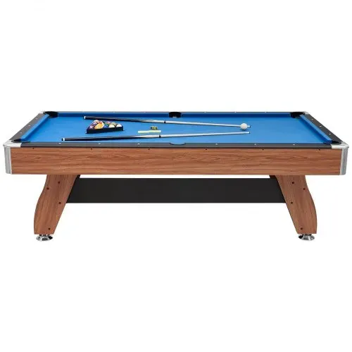 VEVOR Billardtisch 244 cm mit Holzoberfläche, moderner Spieltisch mit verstellbaren Füßen, komplettes Set inkl. Bällen/Queues/Ständer/Kreide/Bürste, für Spielzimmer Freizeiträume Blau – Bild 9