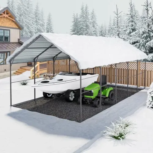 VEVOR Zeltgarage, 4 x 8 x 3,15 m, Garagenzelt, Carport mit Stahlrahmen & Dach, Autozelt-Garagenschatten mit abnehmbaren Seitenwänden, Mehrzweck-Autounterstand für Pickup, Boot, Auto & Traktoren – Bild 7