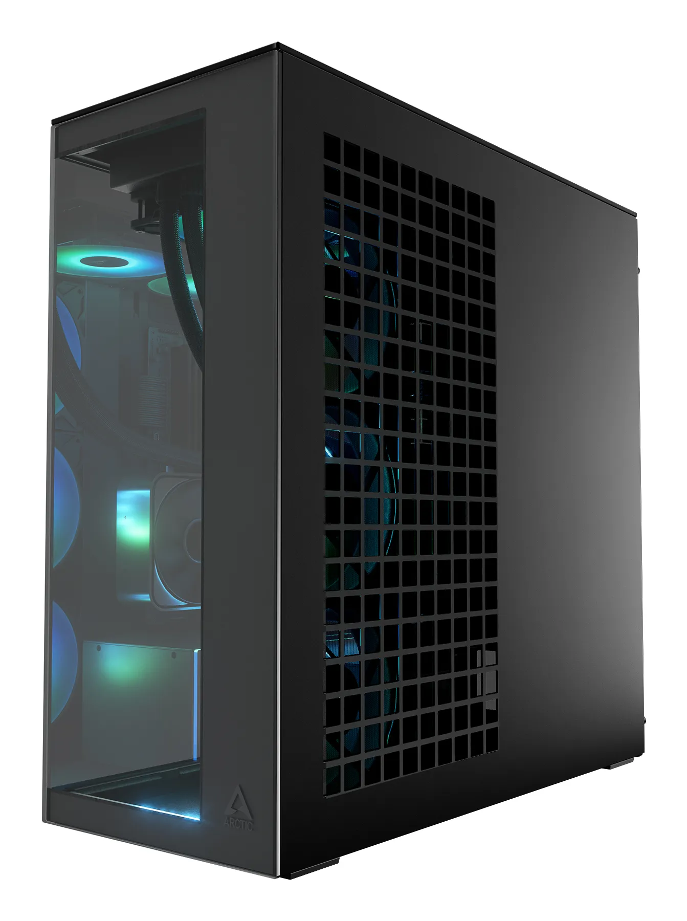 ARCTIC Xtender VG (Mirror Black) Premium E-ATX PC-Gehäuse mit vertikaler GPU-Montage – Bild 5