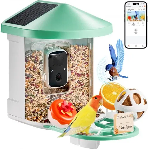 VEVOR Intelligenter Vogelfutterspender mit Kamera, 2K HD KI identifiziert über 10.000 Vogelarten, solarbetriebene Vogelbeobachtungskamera mit automatischer Aufnahme und sofortiger Benachrichtigung, kabelloses Outdoor-Geschenk für Vogelliebhaber (3 Solarmodule) VEVOR Intelligenter Vogelfutterspender mit Kamera, 2K HD KI identifiziert über 10.000 Vogelarten, solarbetriebene Vogelbeobachtungskamera mit automatischer Aufnahme und sofortiger Benachrichtigung, kabelloses Outdoor-Geschenk für Vogelliebhaber (3 Solarmodule)