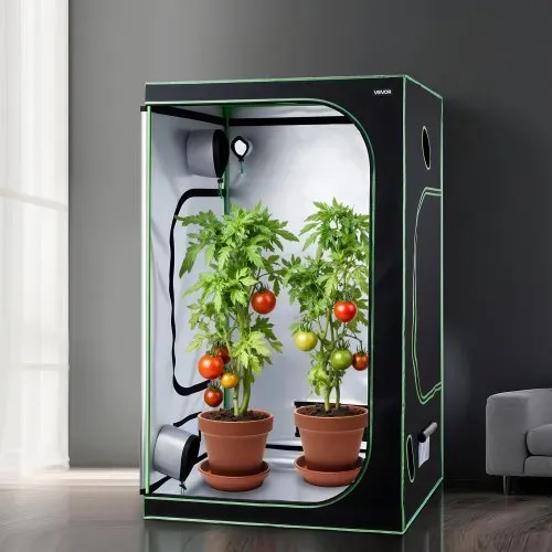 VEVOR Growzelt, 120x120x200 cm, Growbox 600D hochreflektierendes Mylar, Indoor-Pflanzenzelt mit Beobachtungsfenster, Bodenwanne & Reißverschluss, robuste Zuchtzelte für Obst, Blumen & Gemüse – Bild 7
