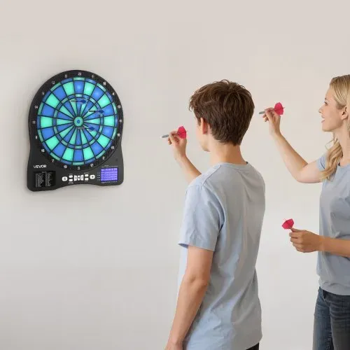 VEVOR Elektronische Dartscheibe, E-Dartboard mit LED-Beleuchtung, 48 Spielen & 500 Variationen, inkl. 6 Dartschäften mit Flights & 50 Ersatz-Pfeilspitzen, LCD mit Cricket-Punktestand, für 8 Spieler – Bild 7