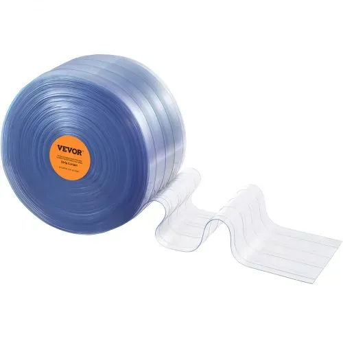 VEVOR Streifenvorhang, 100 Fuß Länge x 12 Zoll Breite x 0,12 Zoll Dicke, durchsichtige, gerippte PVC-Vorhangstreifen-Tür-Großrolle, Kunststoff-Türstreifen für den Eingang von Supermarkt, Garage, Lager – Bild 10