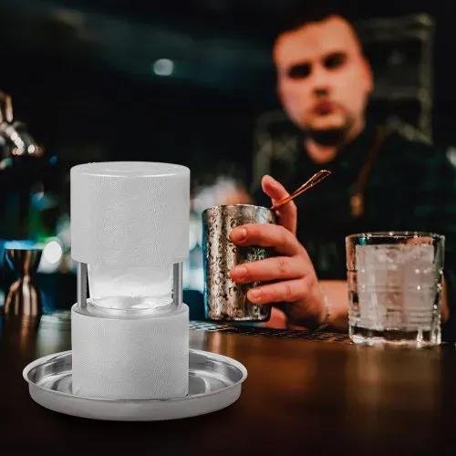 VEVOR Eiswürfelbereiter Eiswürfelformen Satz 60 mm, Eiswürfelform Eiskugelform mit Eiszange & Tropfschale, Alu Strapazierfähige Eiswürfelformen Eiswürfelbehälter Whisky Americano, Saft & Milch Silber – Bild 7