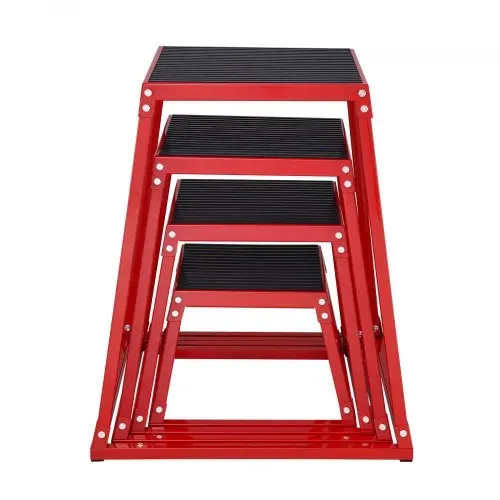 VEVOR 4-teilige Plyometrische Sprungboxen, 305/458/609/762 mm Plyometric Box Rot, Rutschfestes Fitness-Übungs-Step-Up-Box-Set für Heim-Fitness-Training, Konditions-Krafttraining, Jump Training Tragbar – Bild 8