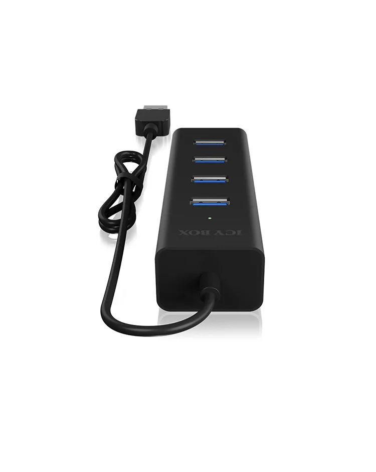 ICY BOX IB-HUB1409-U3, Type-A zu USB 3.2 Gen 1 to 4-Port Type-A Hub, Aluminium, black – Bild 6