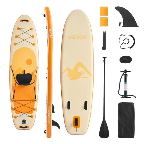 VEVOR aufblasbares Stand Up Paddle Board (323 x 83,8 x 15,2 cm) Paddleboard mit einem Sitz, Komplettset inkl. Pumpe Paddel Finne Rucksack, Knöchelleine Gurt, für Jugendliche und Erwachsene – Bild 8