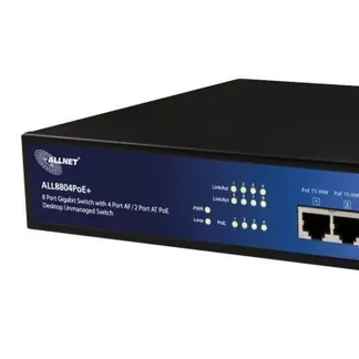 ALLNET Switch unmanaged 8 Port Gigabit 63W / 4x PoE+ / 4x LAN / Lüfterlos /19″ / “ALL8804PoE+” ALLNET Switch unmanaged 8 Port Gigabit 63W / 4x PoE+ / 4x LAN / Lüfterlos /19″ / “ALL8804PoE+”
