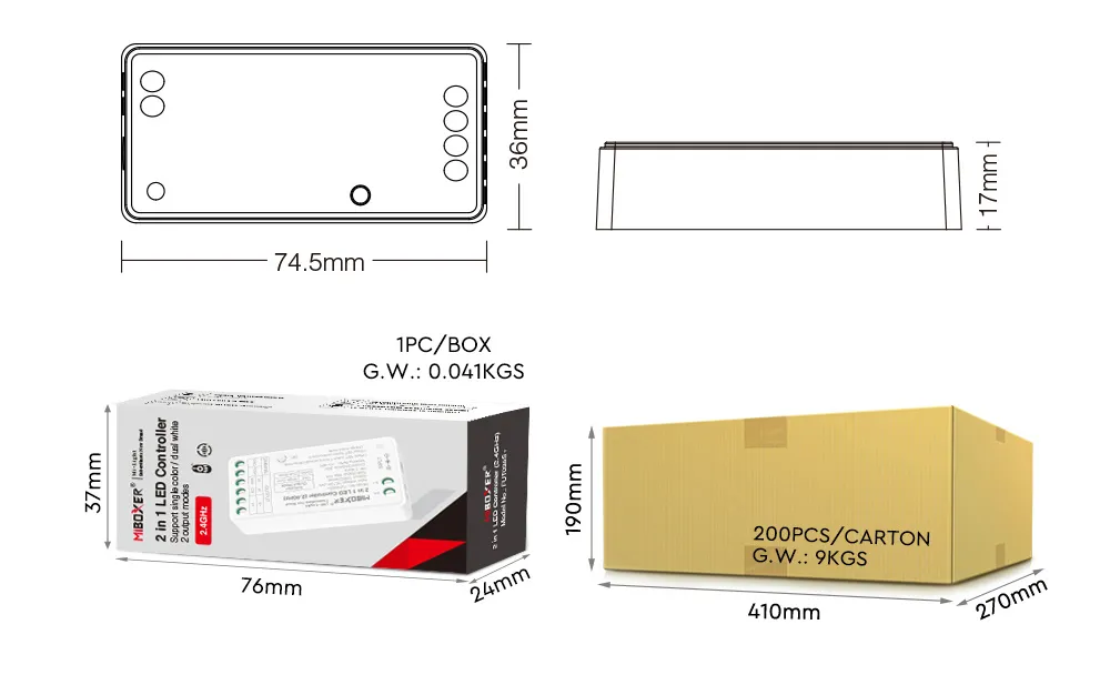 MiBoxer FUT035S+ LED Controller 2in1 (Dual White/Dim) DC12/24V 2,4G – Bild 4