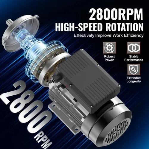 VEVOR 2,2 kW Elektromotor 2800 U/min, Wechselstrom 220–240 V, 13,8 A, 90 l, B3-Rahmen, Luftkompressormotor einphasig, 24 mm Keilwelle, Rechts-/Linkslauf für landwirtschaftliche Maschinen und allgemeine Geräte – Bild 2