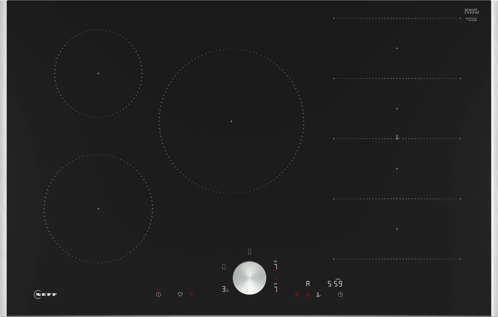 Neff N 90 Schwarz Integriert 80 cm Zonen-Induktionskochfeld 5 Zone(n) Neff N 90 Schwarz Integriert 80 cm Zonen-Induktionskochfeld 5 Zone(n)