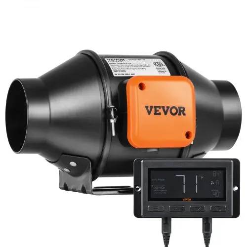 VEVOR Inline Kanalventilator, 21 W 205 CFM mit Temperatur-Feuchtigkeitsregler, leiser EC-Motor Belüftung Abluftventilator für Kühlung Booster, Wachstumszelte, Hydrokultur VEVOR Inline Kanalventilator, 21 W 205 CFM mit Temperatur-Feuchtigkeitsregler, leiser EC-Motor Belüftung Abluftventilator für Kühlung Booster, Wachstumszelte, Hydrokultur