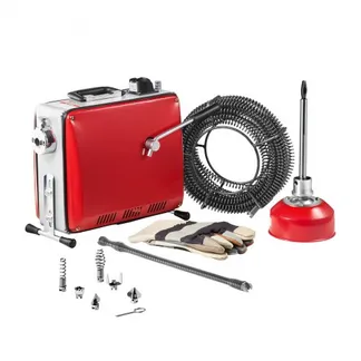 VEVOR Elektrische Rohrreinigungsmaschine, 400 W, 1400 U/min, Abflussreiniger, 20 m x 16 mm & 5 m x 9,5 mm Federkabel, 0,4 m x 12 mm flexible Feder & 6 Schneider, für Rohre mit 50–110 mm Durchmesser VEVOR Elektrische Rohrreinigungsmaschine, 400 W, 1400 U/min, Abflussreiniger, 20 m x 16 mm & 5 m x 9,5 mm Federkabel, 0,4 m x 12 mm flexible Feder & 6 Schneider, für Rohre mit 50–110 mm Durchmesser