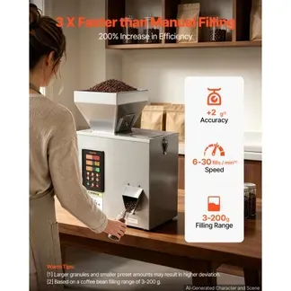 VEVOR Pulverabfüllmaschine Partikelspender Pulverfüller Automatisch 3-200g, Intelligentes Wiegen & Abfüllen, Edelstahlkonstruktion, Hohe Genauigkeit, Ideal für Nüsse Samen Tee Kaffeebohnen Getreide VEVOR Pulverabfüllmaschine Partikelspender Pulverfüller Automatisch 3-200g, Intelligentes Wiegen & Abfüllen, Edelstahlkonstruktion, Hohe Genauigkeit, Ideal für Nüsse Samen Tee Kaffeebohnen Getreide