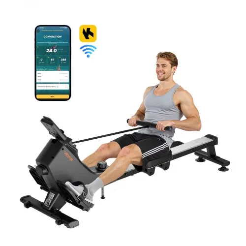 VEVOR leises magnetisches Rudergerät 16 Widerstandsstufen, faltbares Rudergerät für Zuhause mit leichtgängigem Riemenscheibendesign & LCD-Monitor, Bluetooth-App-kompatibel, 158 kg belastbar VEVOR leises magnetisches Rudergerät 16 Widerstandsstufen, faltbares Rudergerät für Zuhause mit leichtgängigem Riemenscheibendesign & LCD-Monitor, Bluetooth-App-kompatibel, 158 kg belastbar