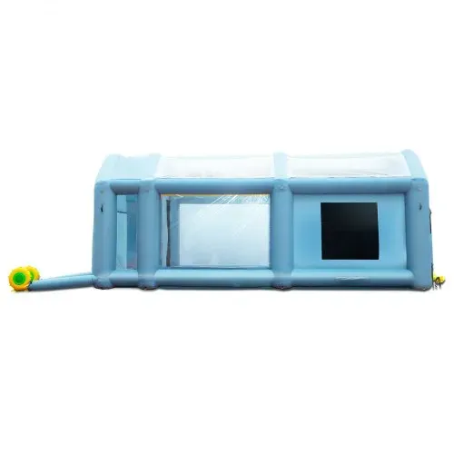 VEVOR Tragbares Aufblasbares Farbzelt für Sprühmalerei 480 + 750 W, 5 x 2,2 x 2,1 m Sprühschutz Farbkabine für DIY-Projekte, Hobby-Farbautomaten-Werkzeug, Blau 210D Oxford-Gewebe Auto Lackierkabine – Bild 10