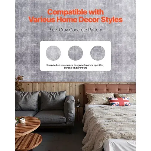 VEVOR Tapete selbstklebend, 45 cm x 15 m, Wandtapete, Klebefolie in Industrie-Stil, Möbelfolie, Möbelaufkleber, dekorative Tapetenrolle für Schlafzimmer, Küche, Büro, Badezimmer, dunkelgrau VEVOR Tapete selbstklebend, 45 cm x 15 m, Wandtapete, Klebefolie in Industrie-Stil, Möbelfolie, Möbelaufkleber, dekorative Tapetenrolle für Schlafzimmer, Küche, Büro, Badezimmer, dunkelgrau