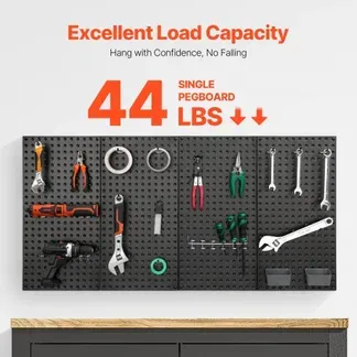VEVOR Werkzeugwand, 61 x 30 cm, 4er-Set, robuster Stecktafel-Wand-Organizer mit Zubehör, für Wohnzimmer, Garage, Werkzeugaufbewahrung, Büroorganisation, Bastelraum, Küche, Zuhause, schwarz VEVOR Werkzeugwand, 61 x 30 cm, 4er-Set, robuster Stecktafel-Wand-Organizer mit Zubehör, für Wohnzimmer, Garage, Werkzeugaufbewahrung, Büroorganisation, Bastelraum, Küche, Zuhause, schwarz