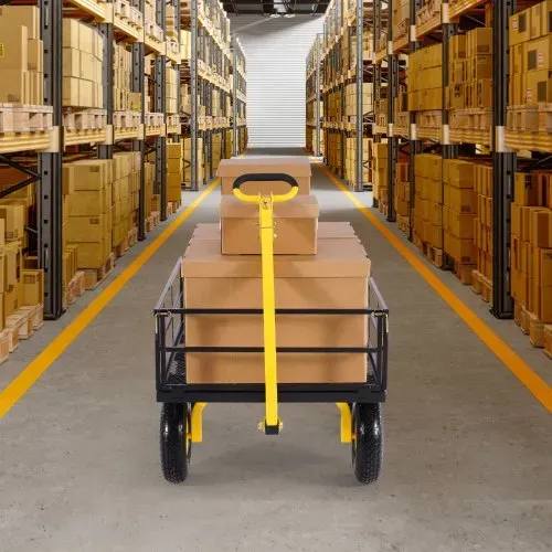 VEVOR Bollerwagen 544,31 kg, Transportwagen, Gartenwagen, Gerätewagen, 2-in-1-Handwagen mit All-Terrain-Reifen, abnehmbaren Seitenteilen aus Netzmaterial und um 180° drehbarem Griff – Bild 7