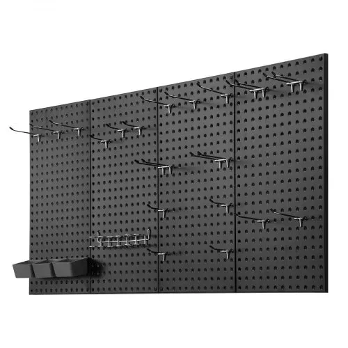 VEVOR Werkzeugwand, 61 x 30 cm, 4er-Set, Stahl-Stecktafel-Wand-Organizer, Werkzeuglochwand für Wohnzimmer, Garage, Werkzeugaufbewahrung, Werkbank, Büroorganisation, Bastelraum, Küche, Zuhause, schwarz – Bild 9