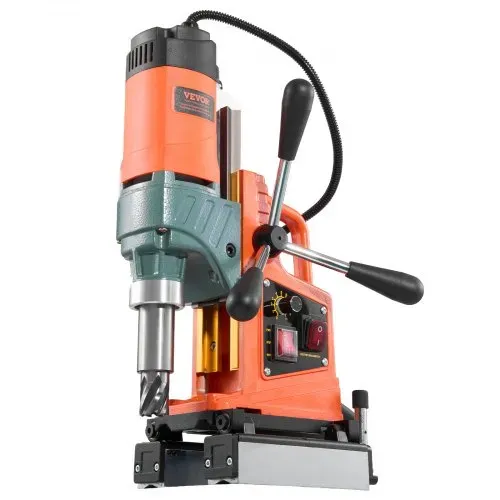 VEVOR Magnetbohrmaschine 1400 W 50 mm Bohrdurchmesser umkehrbare Richtung, Magnetbohrer mit 6 Kernbohrern für Metalloberflächen, elektrische Kernbohrmaschine für Industrie Heimwerker Orange – Bild 9