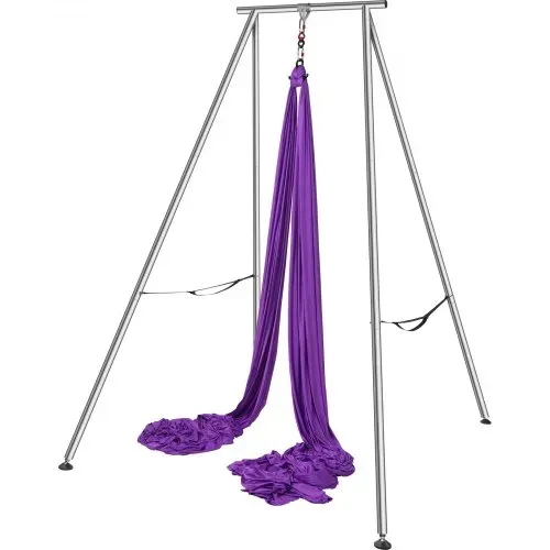 VEVOR Aerial Yoga Hängematte mit Yogarahmen 12 x 2,6 m, Lila Yoga Swing Air Fliegen, Yoga-Schaukel Hammock Swing 250 kg Max. Tragfähigkeit, inkl. Yoga-Socken & Fußpolster, Anti-Gravity-Übungen – Bild 10