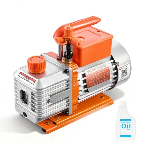 VEVOR Vakuumpumpe, 5 CFM 142 L/min, zweistufig, 375 W, geeignet für R134a-, R22- und R410a-Systeme, 4-poliger Motor, für die Wartung von Kfz-Klimaanlagen & die Entgasung von Harzen, inkl. Öl. VEVOR Vakuumpumpe, 5 CFM 142 L/min, zweistufig, 375 W, geeignet für R134a-, R22- und R410a-Systeme, 4-poliger Motor, für die Wartung von Kfz-Klimaanlagen & die Entgasung von Harzen, inkl. Öl.