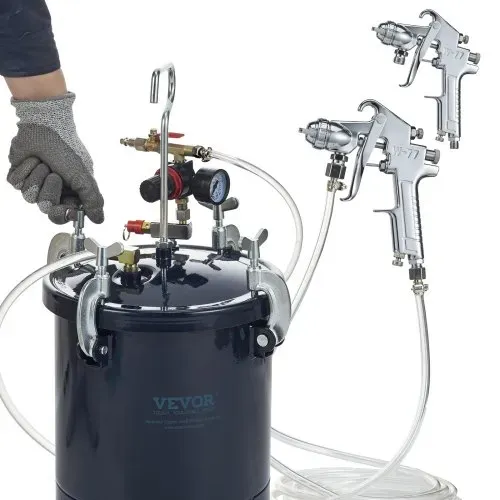 VEVOR Druckbehälter Farbbehälter Sprühfarbe Drucktopf 10 L Drucktank, 60 psi Lackierpistole Farbbehälter Φ 52 x 32 cm Spray Paint Pressure Pot Tank Paint Container Farbspritzpistolen Lacken, Flecken – Bild 10