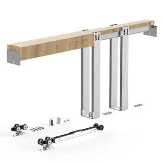 VEVOR Schiebetürrahmen-Set für 610–813 mm breite & 2032 mm hohe Türen, Schiebetür-Set aus verzinkter Stahl mit Zwei-Wege-Soft-Close-Mechanismus & sanftem Gleiten, für Wohnzimmer Badezimmer VEVOR Schiebetürrahmen-Set für 610–813 mm breite & 2032 mm hohe Türen, Schiebetür-Set aus verzinkter Stahl mit Zwei-Wege-Soft-Close-Mechanismus & sanftem Gleiten, für Wohnzimmer Badezimmer
