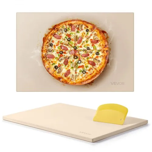 VEVOR Pizzastein Backstein 508 x 355 mm, rechteckiger Cordierit-Pizzastein, extra große Steinplatte mit Schaber, 17 mm dick, hitzebeständig, geeignet für Küchenofen Brotbacken Pizzabacken Grillen VEVOR Pizzastein Backstein 508 x 355 mm, rechteckiger Cordierit-Pizzastein, extra große Steinplatte mit Schaber, 17 mm dick, hitzebeständig, geeignet für Küchenofen Brotbacken Pizzabacken Grillen