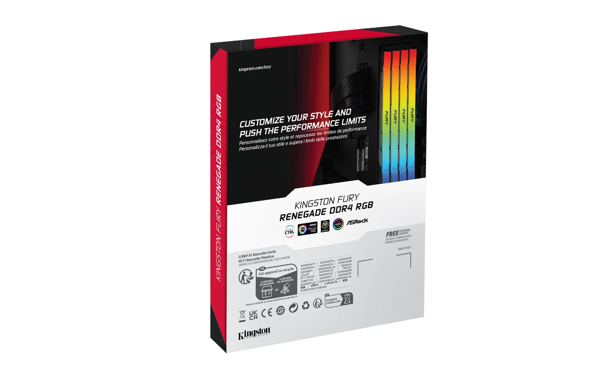 Kingston Technology FURY 64GB 3600MT/s DDR4 CL16 DIMM (4er-Kit) 1Gx8 Renegade RGB – Bild 6