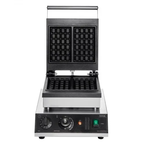 VEVOR kommerzielles Waffeleisen Waffelmaschine 2000 W antihaftbeschichtetes belgisches Waffeleisen aus Edelstahl mit Temperatur- und Zeitregelung, für Restaurant Bäckerei Snackbar 2 Stk. Waffeln – Bild 10