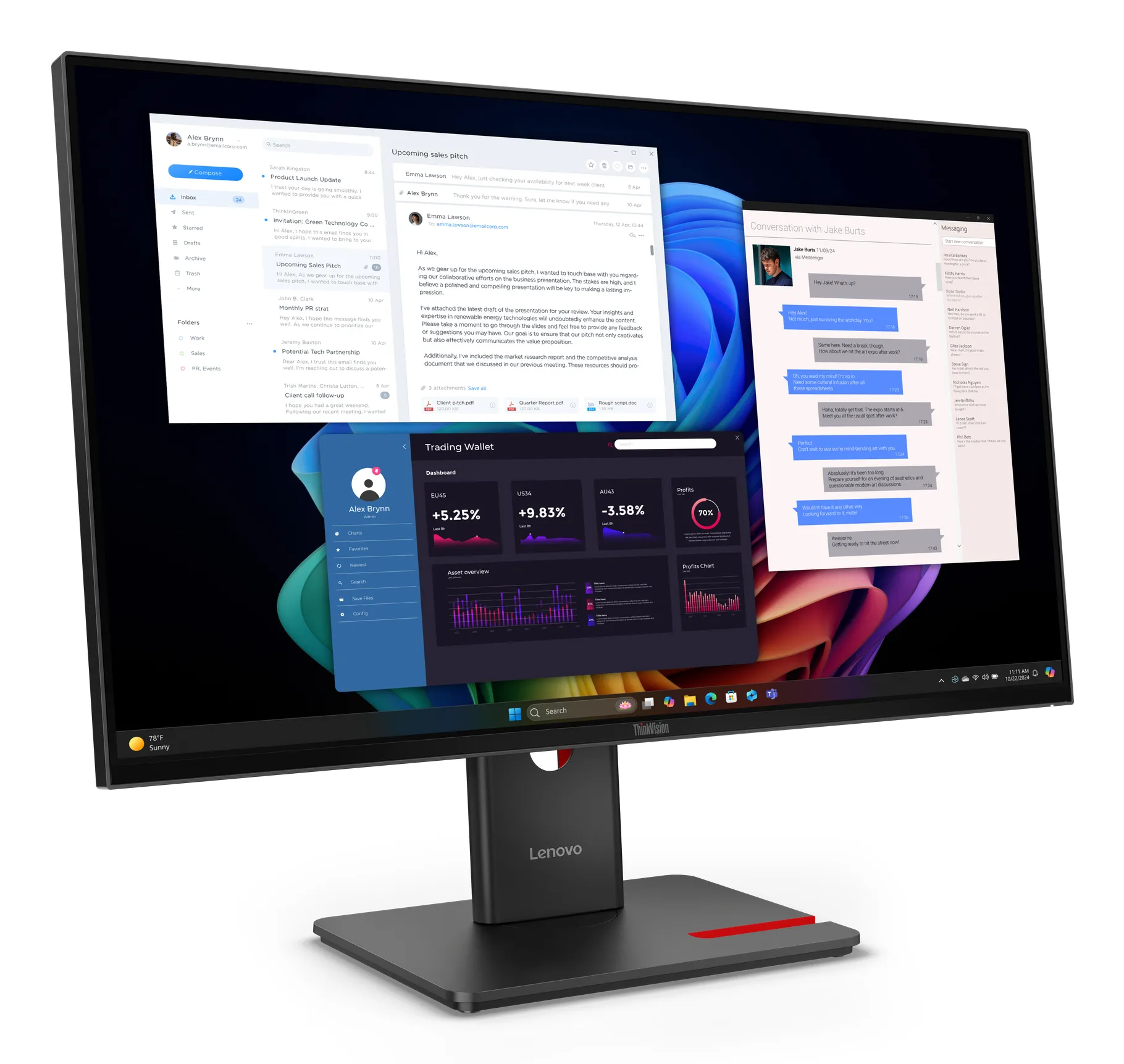 Lenovo ThinkVision T27UD-40 Monitor – Bild 4