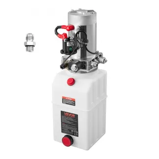 VEVOR 7 Qt Hydraulikaggregat einfachwirkende Kippanhängerpumpe, maximaler Öffnungsdruck 22 MPa und Fördermenge 3,4 L/min, 12 V DC Hydraulikpumpe mit Metallbehälter für Kippanhänger Weiß VEVOR 7 Qt Hydraulikaggregat einfachwirkende Kippanhängerpumpe, maximaler Öffnungsdruck 22 MPa und Fördermenge 3,4 L/min, 12 V DC Hydraulikpumpe mit Metallbehälter für Kippanhänger Weiß