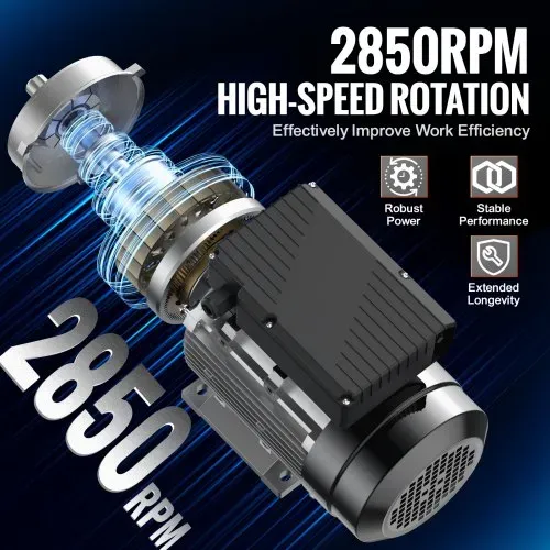 VEVOR 2,2 kW Elektromotor 2800 U/min, Wechselstrom 220–240 V, 13,8 A, 90 l, B3-Rahmen, Luftkompressormotor einphasig, 24 mm Keilwelle, Rechts-/Linkslauf für landwirtschaftliche Maschinen und allgemeine Geräte – Bild 2