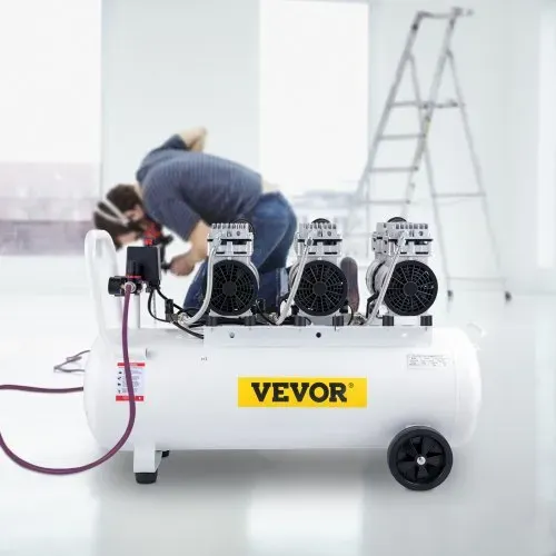 VEVOR Flüster Kompressor Ölfrei Luftkompressor 80L Druckluft Leise mit 2 Manometer für Hausreparatur, Reinigung der Fußbodenheizung, Blechlackierung, Stahlluftpistole, Zahnmedizin usw. – Bild 7