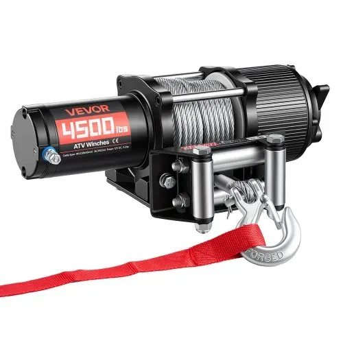 VEVOR Elektrische Seilwinde 2041 kg, 12V DC Motorwinde mit Φ5,8 mm x 12 m Stahlseil, Kabelloser & Kabelgebundener Fernbedienung, IP55, Elektrowinde zum Abschleppen von ATVs, UTVs & Offroad-Fahrzeugen – Bild 10