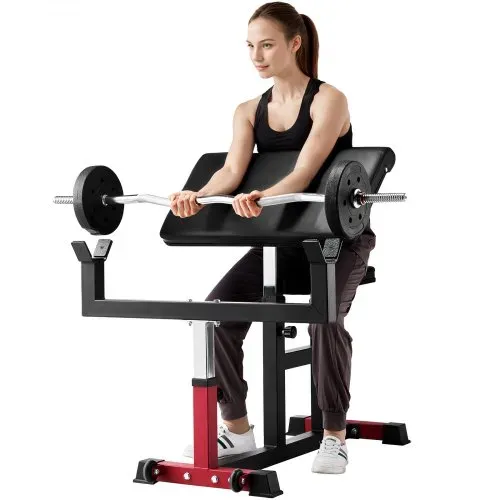 VEVOR Preacher Curlbank Bizepsmaschine für Krafttraining, (Max. Belastung 200 kg) Heim-Fitnessgerät, Bizepsstation für Langhantel und Kurzhanteln im Sitzen, verstellbare Hantelbänke – Bild 9
