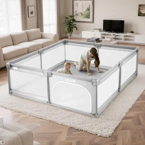 VEVOR Baby-Laufstall, 200x149 cm, Spielstall für Kinder, Zaun-Spielplatz für drinnen & draußen mit 50 Ozeanbällen, Tür mit Reißverschluss & atmungsaktivem Netz, Sicherheits-Aktivitätszentrum – Bild 7