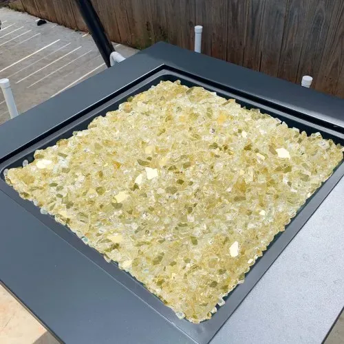 VEVOR Feuerglas, 4,5 kg hochtemperaturbeständige Glassteine, 12,7 mm reflektierende Feuerstellen-Glasperlen, Feuerstelle Glasfelsen, Kaminglas, Feuerkristall, Feuerperlen, für Kamin, Golden – Bild 7