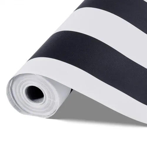 VEVOR Tapete selbstklebend, 45 cm x 15 m, Wandtapete, Klebefolie mit Streifen in Schwarz-Weiß, wasserfest, Möbelfolie, dekorative Vinylrolle für Schlafzimmer, Küche, Büro, Badezimmer – Bild 10