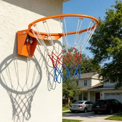 VEVOR Basketball-Felge, an der Wandtür montierter Basketballkorb, robuster Q235-Basketball-Flex-Rand-Torersatz mit Netz, Standard-18-Zoll-Hänge-Basketballkorb für den Innen- und Außenbereich für Kinder und Erwachsene – Bild 7