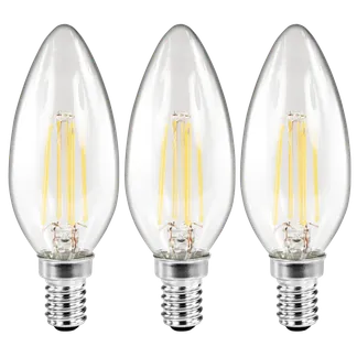 LED Filament Set McShine, 3x Kerzenlampe, E14, 2W, 260lm, warmweiß, klar LED Filament Set McShine, 3x Kerzenlampe, E14, 2W, 260lm, warmweiß, klar