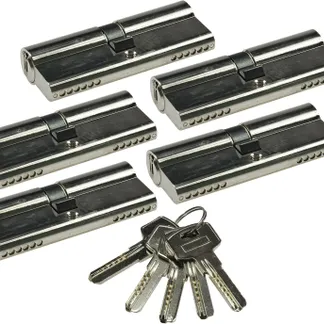 Schließzylinder-Set 5x 80mm (40+40mm) Profil-Zylinder, 5 Sicherheits-Schlüssel Schließzylinder-Set 5x 80mm (40+40mm) Profil-Zylinder, 5 Sicherheits-Schlüssel