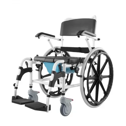 VEVOR Duschrollstuhl, 17,5 Zoll breiter Badezimmerrollstuhl aus Aluminiumlegierung für die Innendusche, verstellbarer Duschrollstuhl mit Bremse für behinderte Erwachsene, 300 lbs Tragkraft, Dusch-/Toiletten-/Transportstuhl – Bild 8