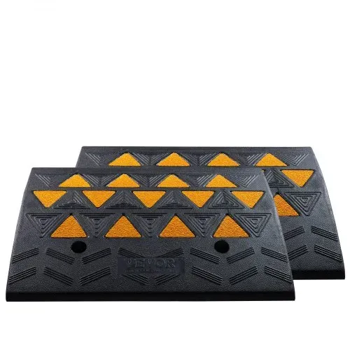 VEVOR 2x Schwellenrampe Vollgummi Türschwellenrampe Max. Tragfähigkeit bis zu 15Tonnen Bordsteinrampe 49,1x37x15,2cm Rollstuhlrampe Auffahrrampe Gummirampe Geeignet für unebenen Boden Bordsteinkanten – Bild 8