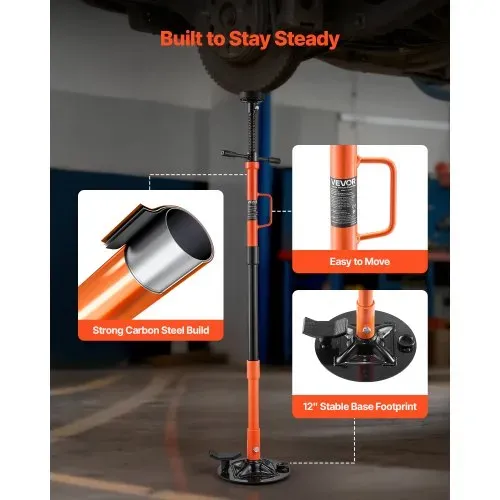 VEVOR Unterhub-Stützständer 1 t, Höhenverstellbarer (885–1800 mm) Wagenheberständer mit Kugelgelagertem Drehgriff & Selbstsichernder Gewindeschraube, zur Unterstützung von Fahrzeugkomponenten – Bild 3