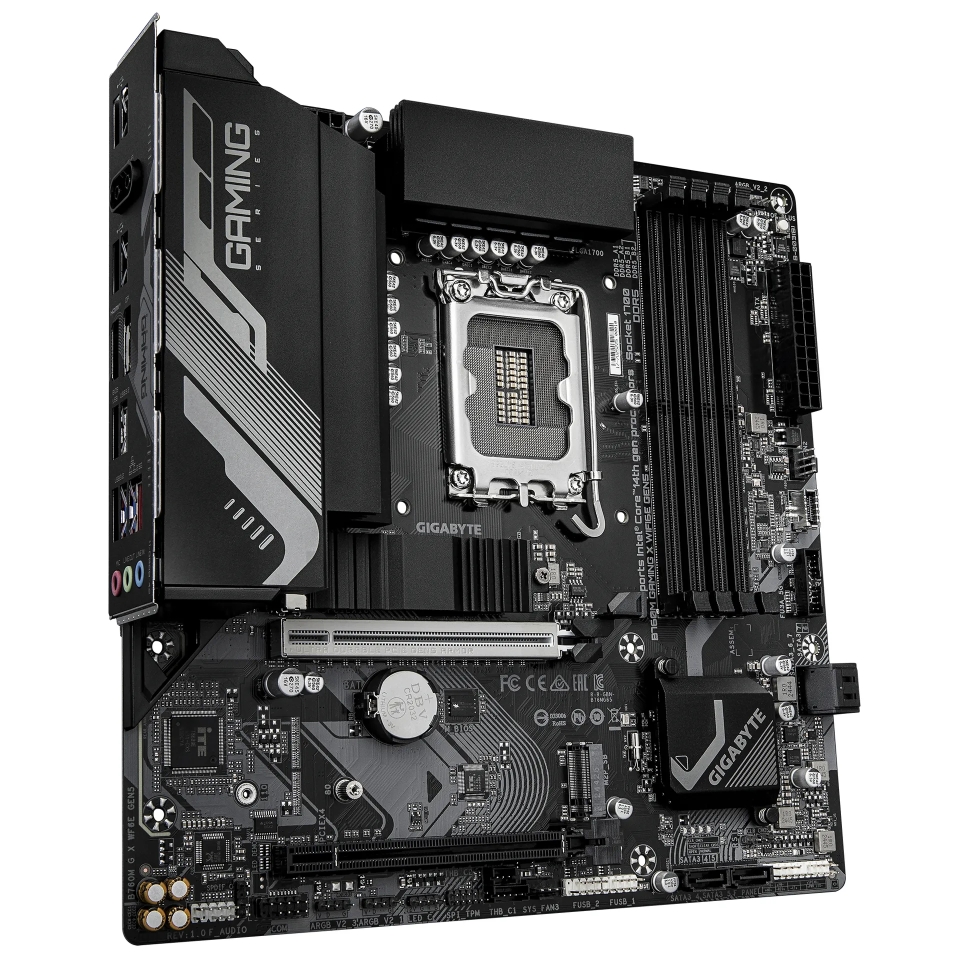 GIGABYTE B760M GAMING X WIFI6E GEN5 Mainboard – Unterstützt Intel Core Prozessoren der 14. Generation, 8+1+1 Phasen VRM, bis zu 5600 MHz DDR5, 2 x PCIe 4.0 M.2, Wi-Fi 6E, 2.5 GbE LAN, USB 3.2 Gen 1 – Bild 3